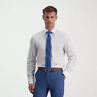 Haggar Mens Slim Fit Wrinkle Free Long Sleeve Dress Shirt