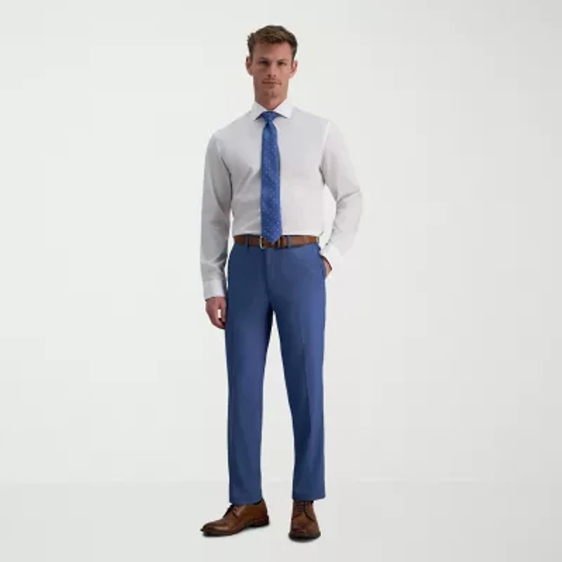 Haggar Mens Slim Fit Wrinkle Free Long Sleeve Dress Shirt