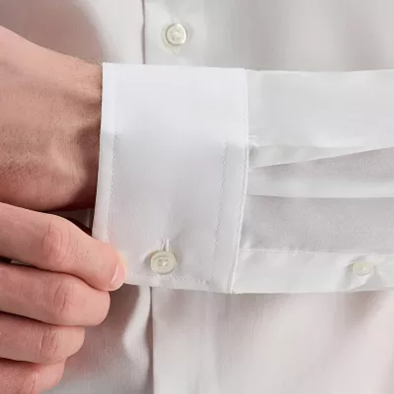 Haggar Mens Slim Fit Wrinkle Free Long Sleeve Dress Shirt