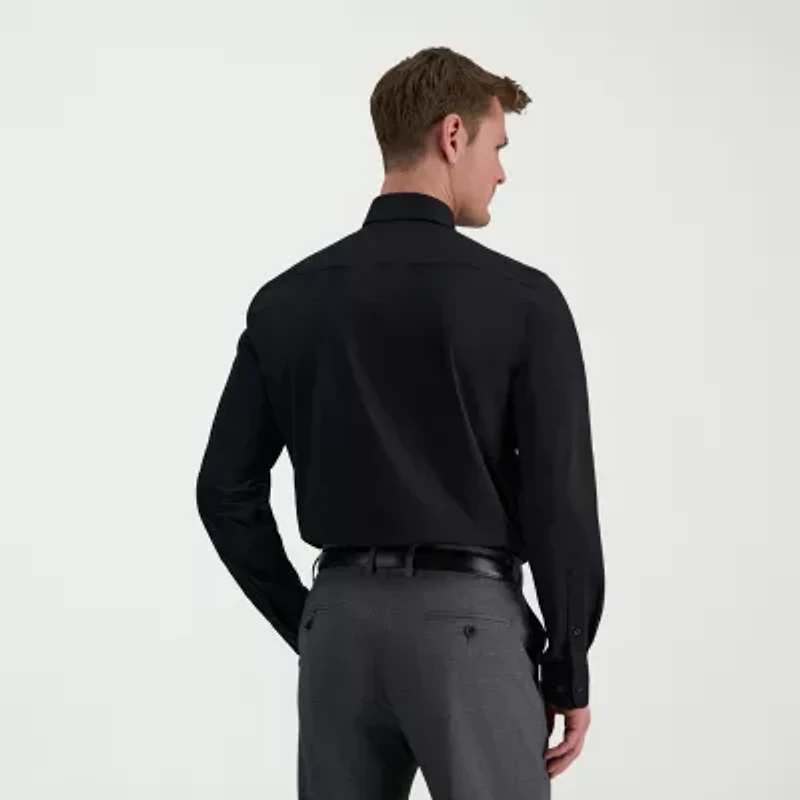 Haggar Mens Slim Fit Wrinkle Free Long Sleeve Dress Shirt
