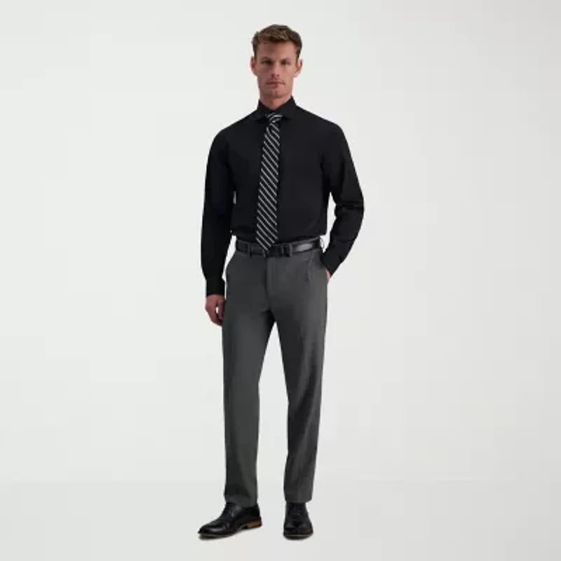 Haggar Mens Slim Fit Wrinkle Free Long Sleeve Dress Shirt