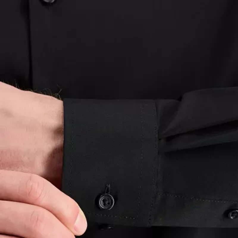 Haggar Mens Slim Fit Wrinkle Free Long Sleeve Dress Shirt