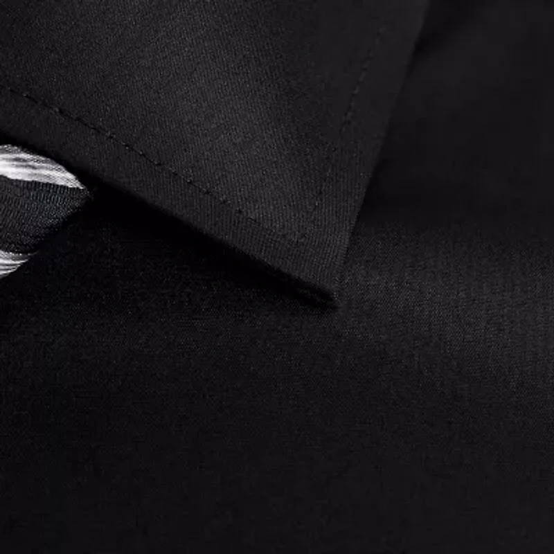 Haggar Mens Slim Fit Wrinkle Free Long Sleeve Dress Shirt