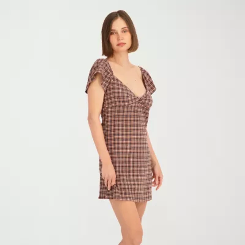 VOLCOM Womens Juniors Short Sleeve Sundress