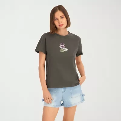 VOLCOM Womens Crew Neck Short Sleeve Graphic T-Shirt