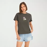 VOLCOM Womens Crew Neck Short Sleeve Graphic T-Shirt