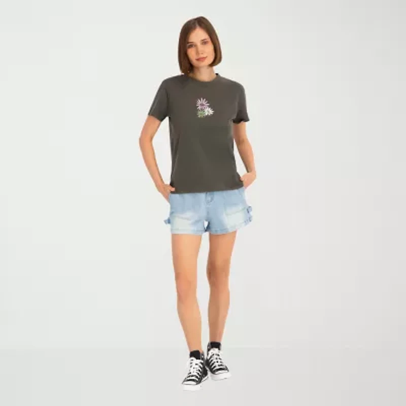 VOLCOM Womens Crew Neck Short Sleeve Graphic T-Shirt