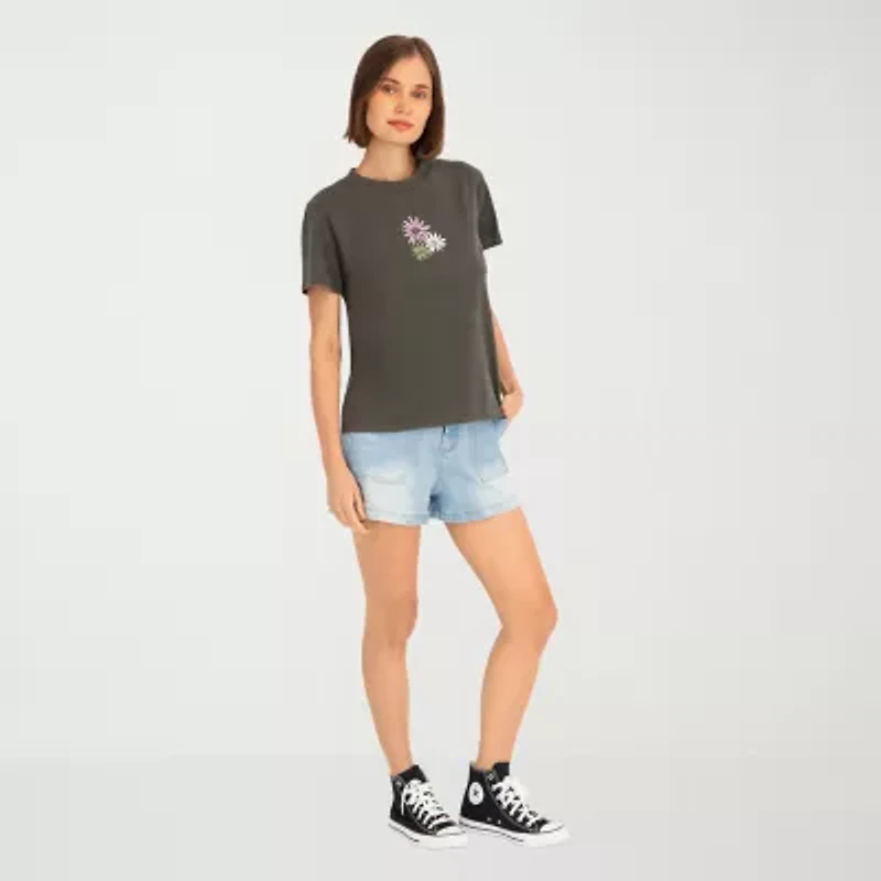 VOLCOM Womens Crew Neck Short Sleeve Graphic T-Shirt