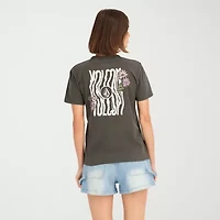 VOLCOM Womens Crew Neck Short Sleeve Graphic T-Shirt