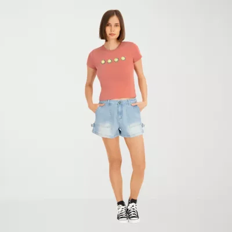 VOLCOM Womens Juniors Short Sleeve Graphic T-Shirt