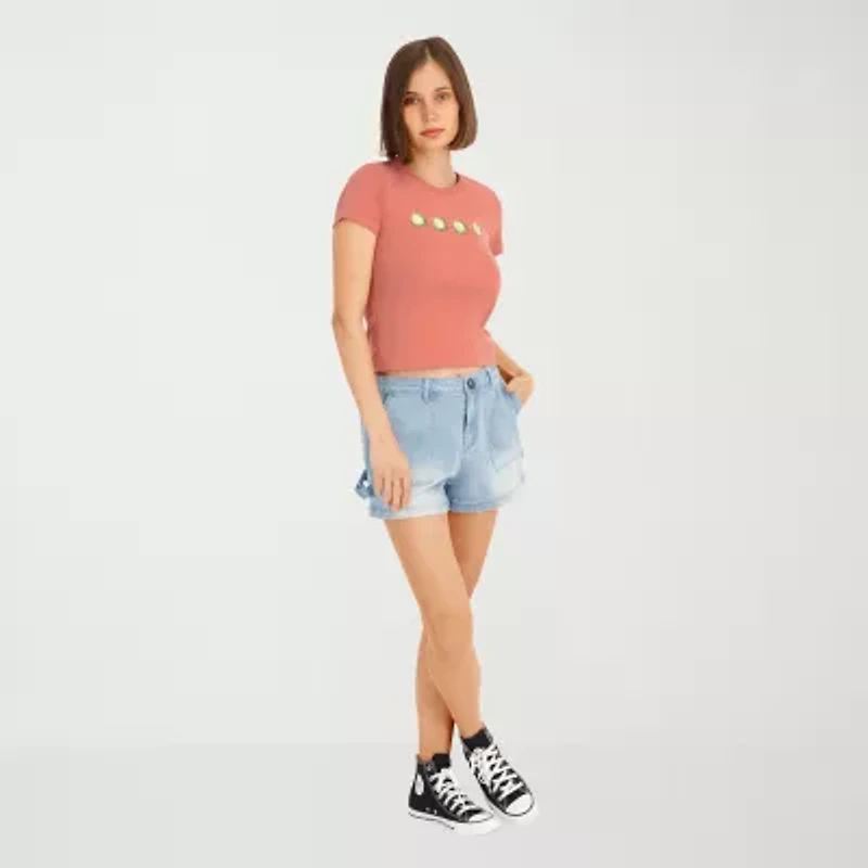 VOLCOM Womens Juniors Short Sleeve Graphic T-Shirt