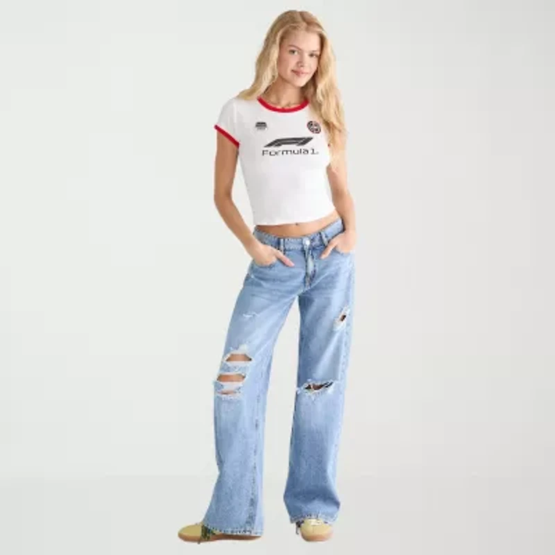 AEROPOSTALE Womens Juniors Crew Neck Short Sleeve Regular Fit Graphic T-Shirt