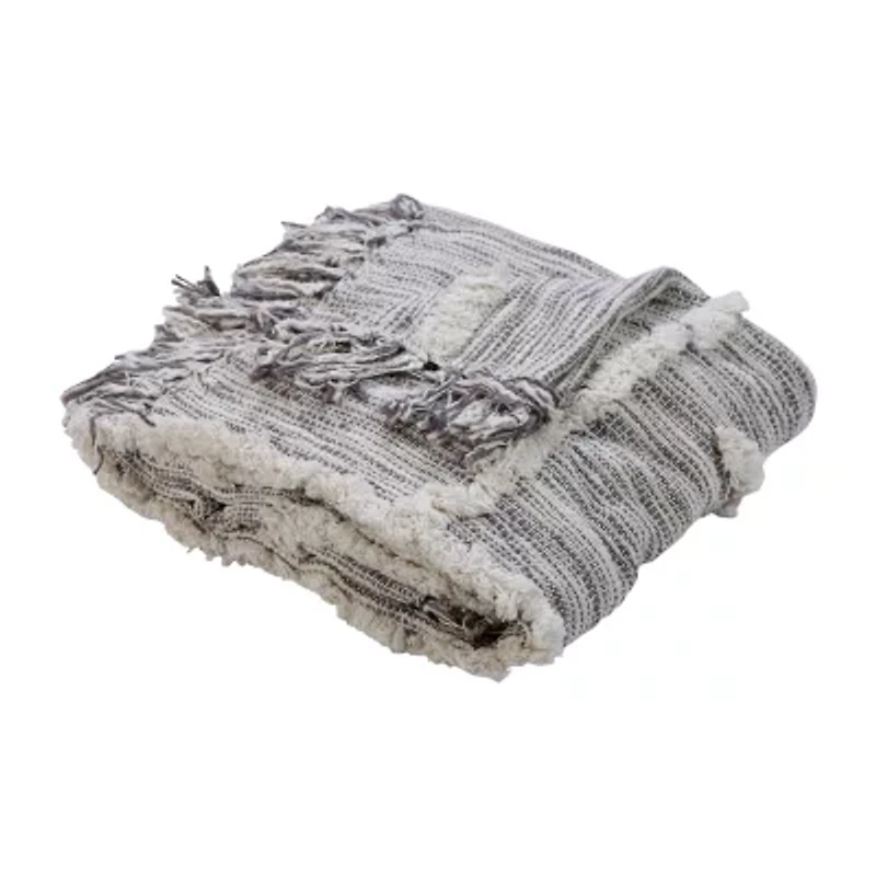 LR Home Ezra Stripe Washable Throw