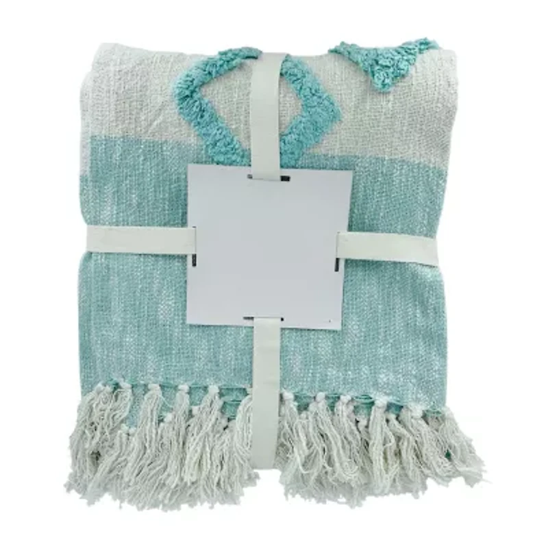 LR Home Hudson Diamond Washable Throw