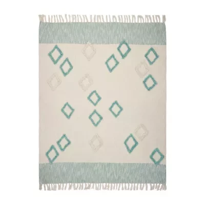 LR Home Hudson Diamond Washable Throw