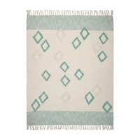 LR Home Hudson Diamond Washable Throw