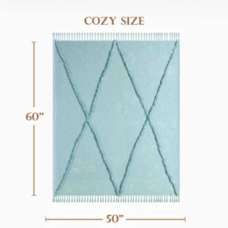 LR Home Iris Diamond Washable Throw