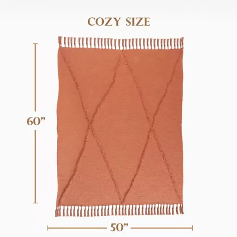 LR Home Iris Diamond Washable Throw