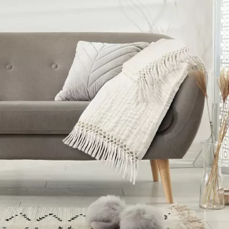 LR Home Lucy Solid Reversible Throw