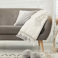 LR Home Lucy Solid Reversible Throw