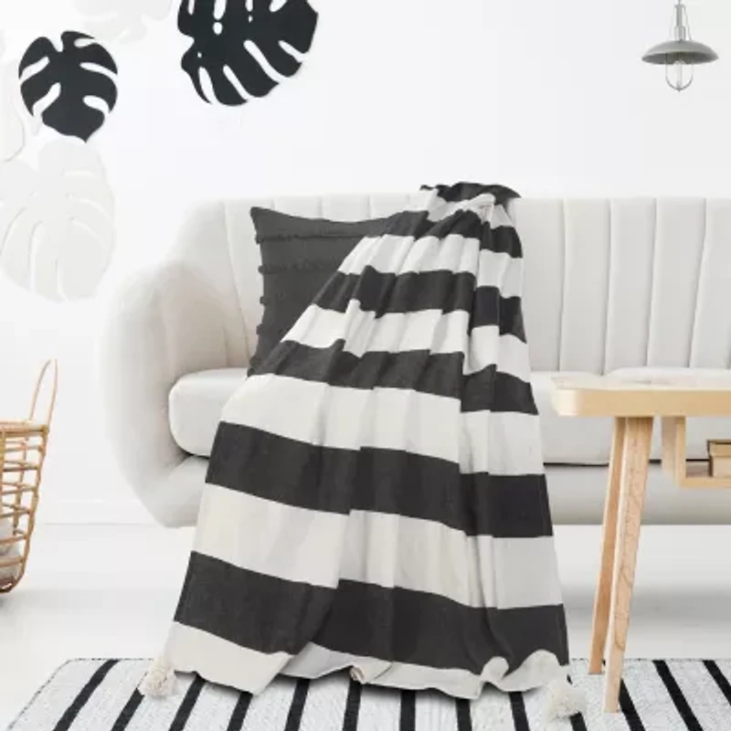 LR Home Monica Stripe Reversible Throw
