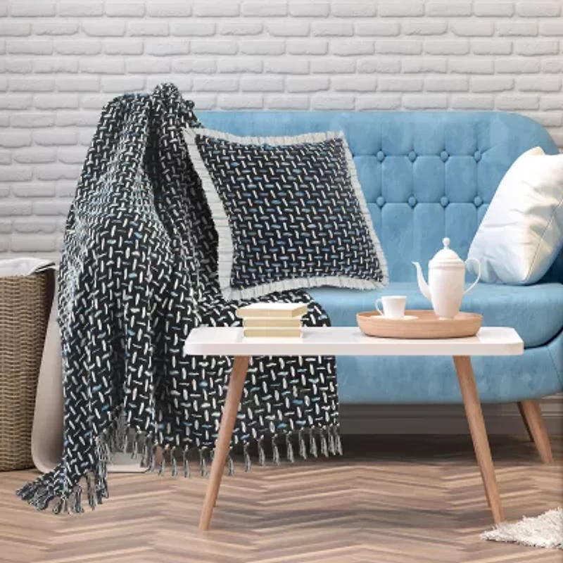 LR Home Rony Geometric Washable Throw