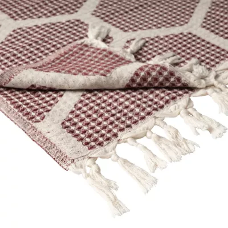 LR Home Ashe Geometric Washable Throw