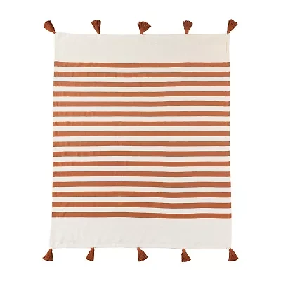 LR Home Hanny Striped Washable Reversible Throw