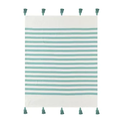 LR Home Hanny Striped Washable Reversible Throw