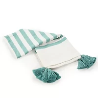LR Home Hanny Striped Washable Reversible Throw