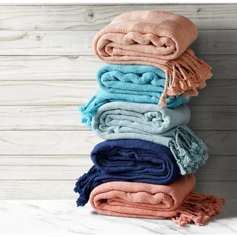 LR Home Grayson Solid Reversible Throw