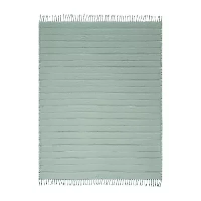 LR Home Silvia Stripe Washable Reversible Throw