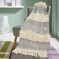 LR Home Miles Stripe Washable Throw