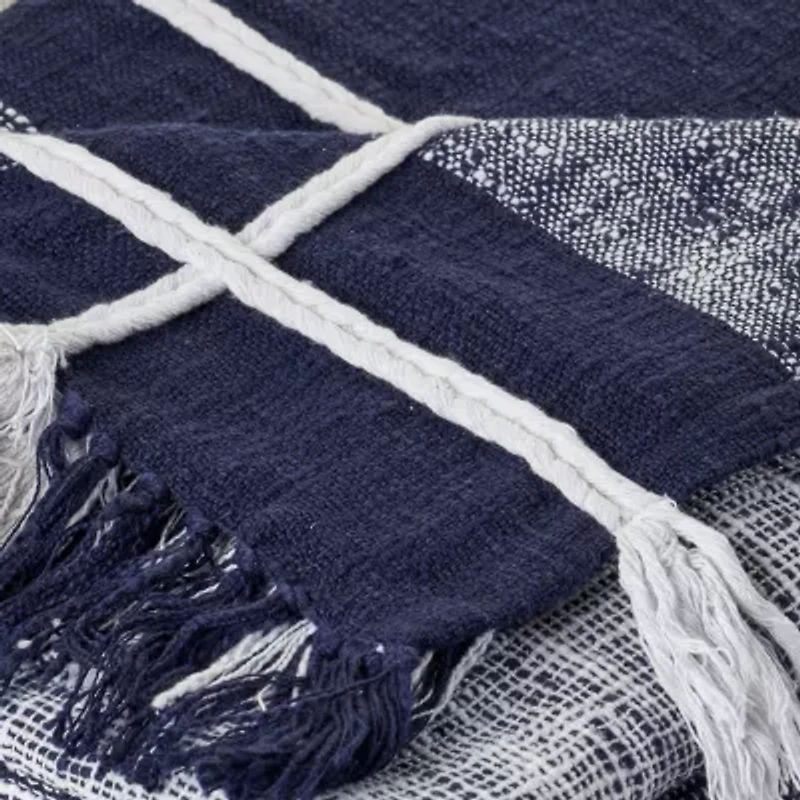 LR Home Nathan Checked Washable Throw