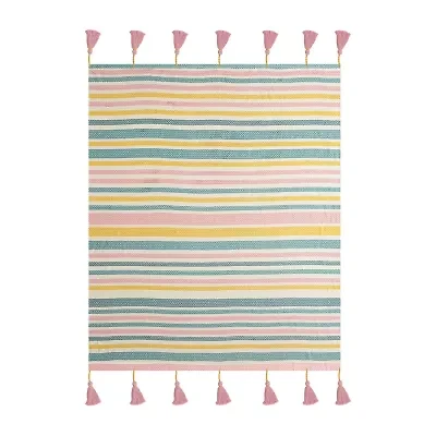 LR Home Angel Stripe Washable Reversible Throw