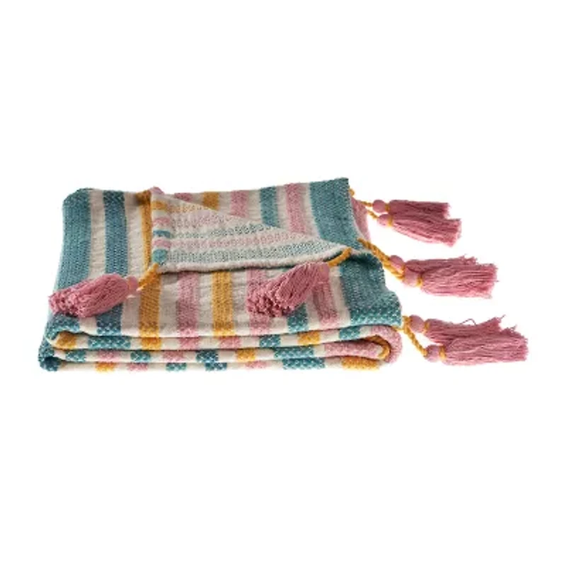 LR Home Angel Stripe Washable Reversible Throw