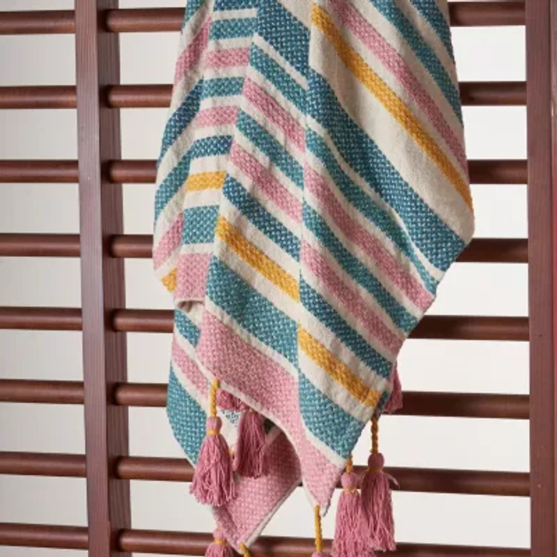 LR Home Angel Stripe Washable Reversible Throw