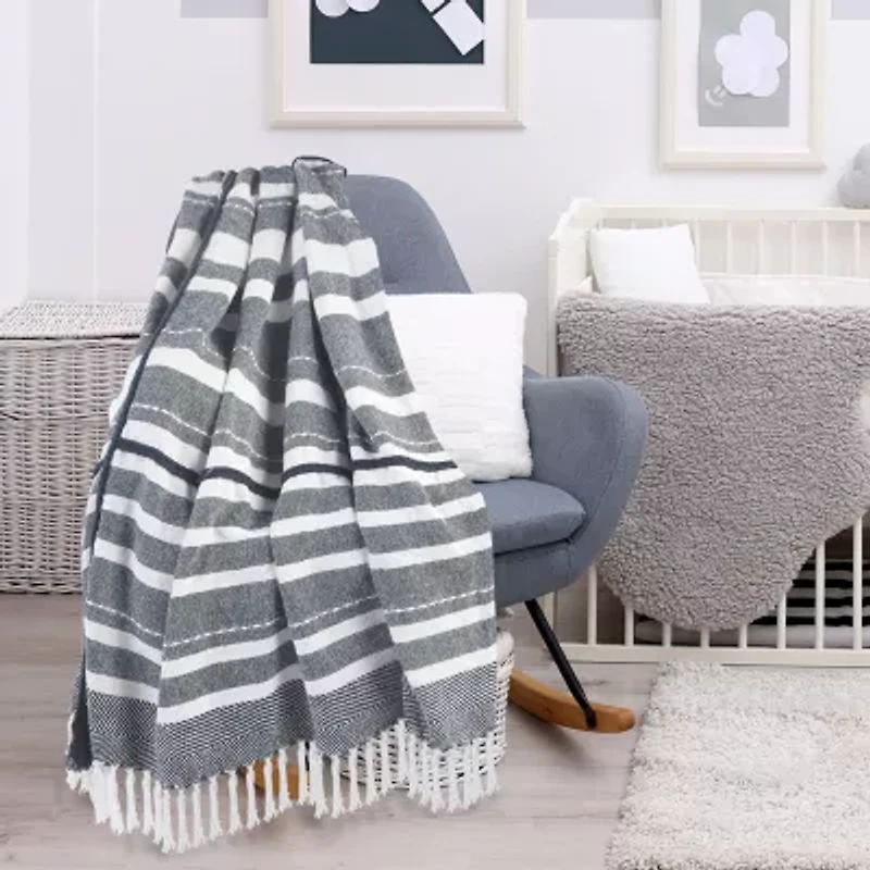 LR Home Adrian Stripe Washable Throw