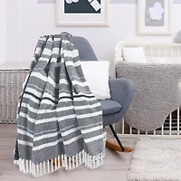 LR Home Adrian Stripe Washable Throw