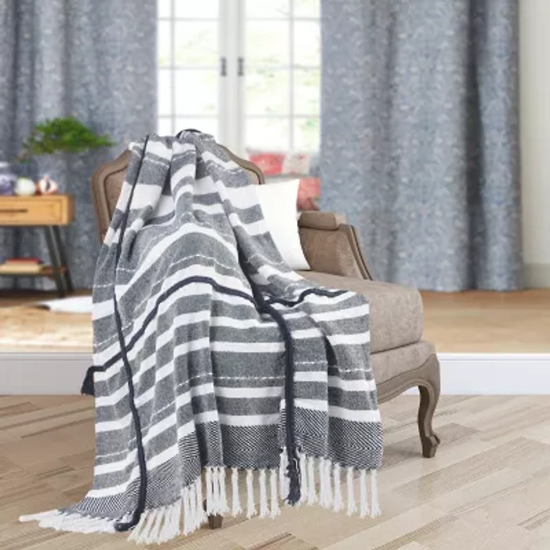 LR Home Adrian Stripe Washable Throw