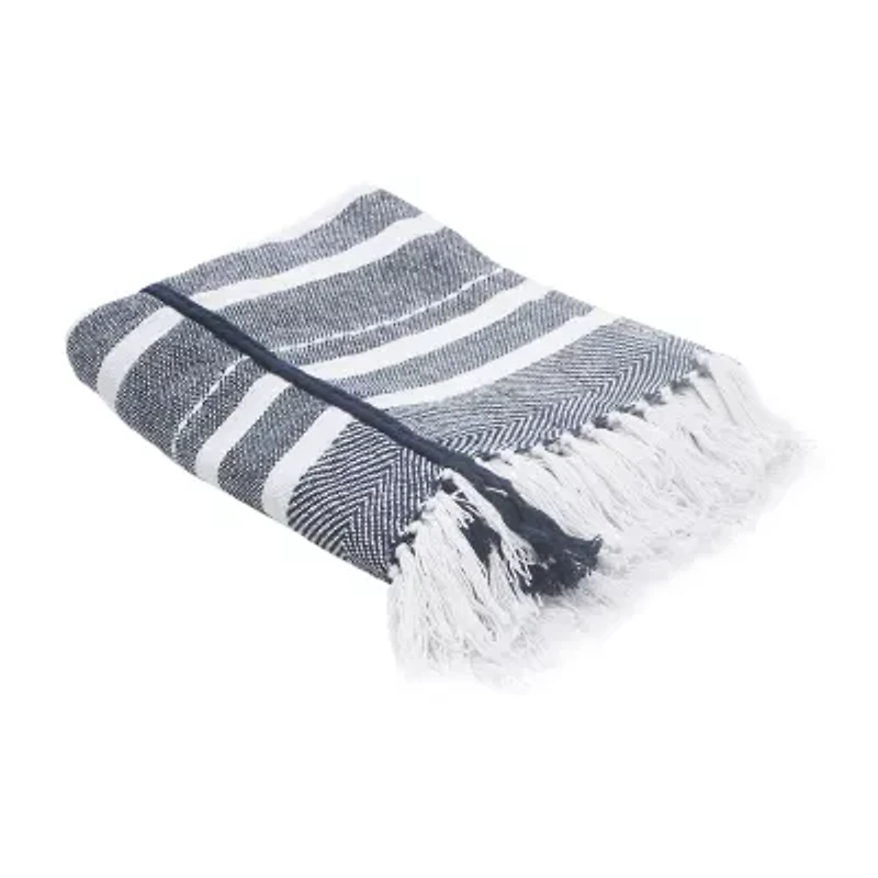 LR Home Adrian Stripe Washable Throw