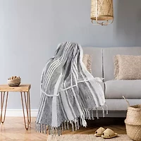 LR Home Cameron Stripe Washable Throw