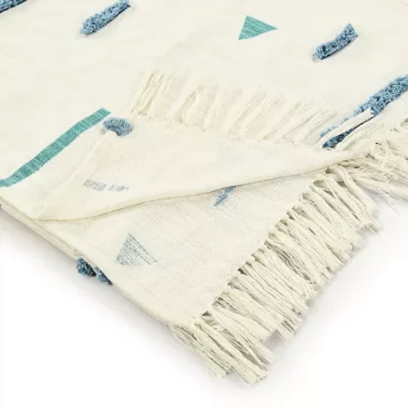 LR Home Ian Geometric Washable Throw