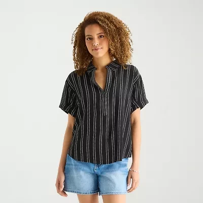 a.n.a Womens Plus Short Sleeve Blouse