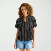 a.n.a Womens Plus Short Sleeve Blouse