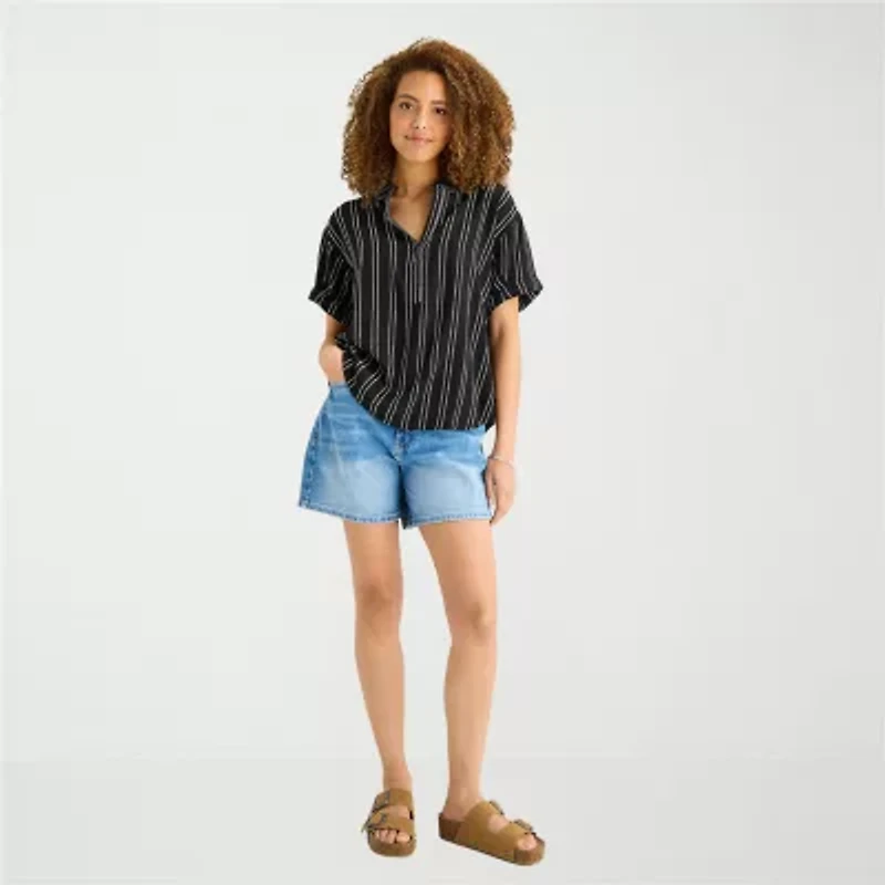 a.n.a Womens Plus Short Sleeve Blouse