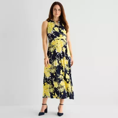 Studio 1 Womens Sleeveless Floral Maxi Dress