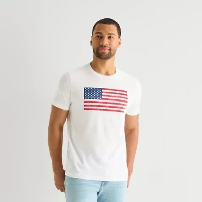 St. John's Bay Mens Crew Neck Short Sleeve Classic Fit Graphic T-Shirt