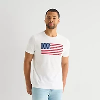 St. John's Bay Mens Crew Neck Short Sleeve Classic Fit Graphic T-Shirt