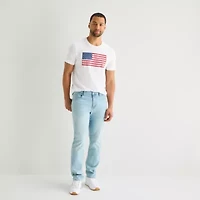 St. John's Bay Mens Crew Neck Short Sleeve Classic Fit Graphic T-Shirt